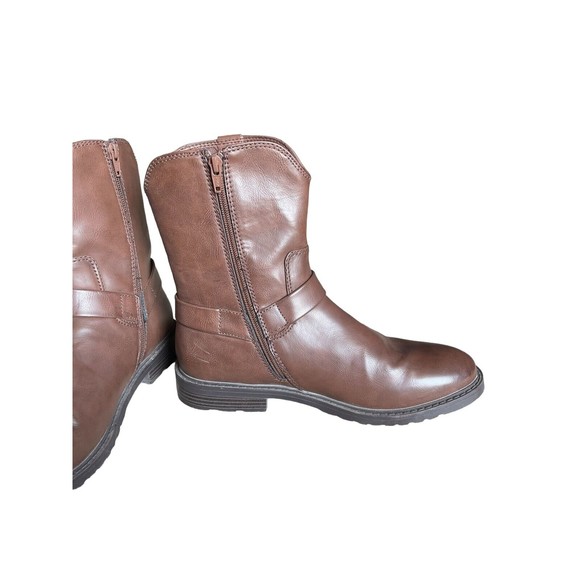 Frye and Co. Men's Otis Stacked Heel Motorcycle Boots Dark Brown Size 9 - Picture 5 of 12